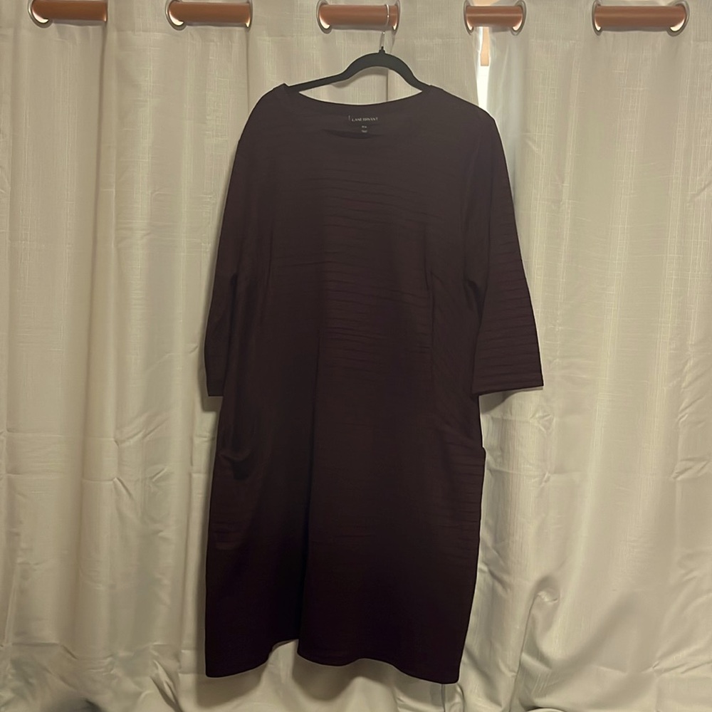 Lane Bryant cranberry striped dress 18/20
